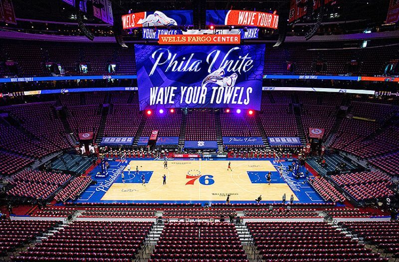Wells Fargo Center Philadelphia 76ers NBA Pennsylvania Sports-Betting Handle Falls Again in May, But Revenue Ticks Up