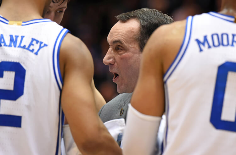 Duke head coach Mike Krzyzewski